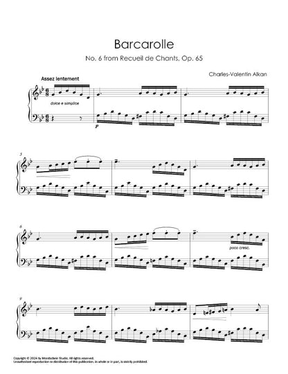 Alkan - Barcarolle, Op. 65 No. 6 (PDF Digital Download | Printed Sheet Music)