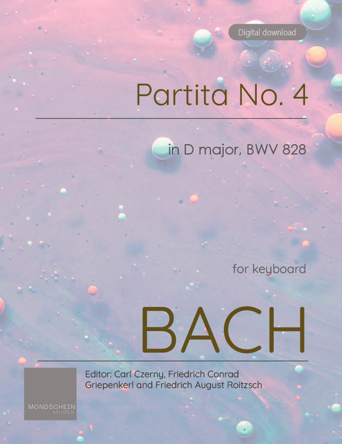 Bach - Partita No. 4 in D major, BWV 828 (PDF Sheet Music / Digital Download)