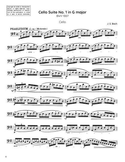 Bach - Cello Suite No. 1 in G major, BWV 1007 (PDF Sheet Music / Digital Download)