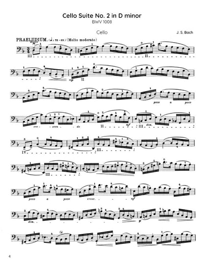 Bach - Cello Suite No. 2 in D minor, BWV 1008 (PDF Sheet Music / Digital Download)