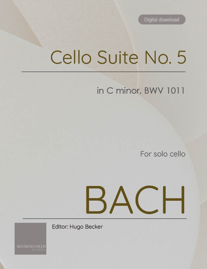 Bach - Cello Suite No. 5 in C minor, BWV 1011 (PDF Sheet Music / Digital Download)