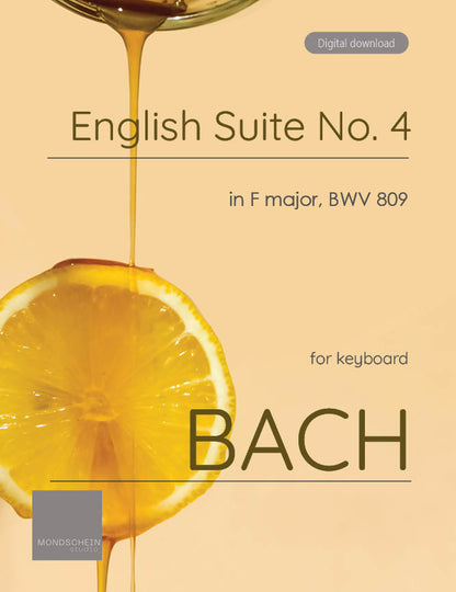 Bach - Suite anglaise n° 4 en fa majeur, BWV 809 (partition PDF / téléchargement numérique)