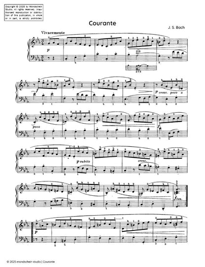 Bach - Courante from French Suite No. 2 in C minor, BWV 813 (PDF Sheet Music / Digital Download)