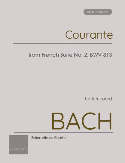 Bach - Courante from French Suite No. 2 in C minor, BWV 813 (PDF Sheet Music / Digital Download)