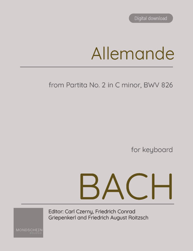 Bach - Allemande from Partita No. 2 in C minor BWV 826 (PDF Sheet Music / Digital Download)