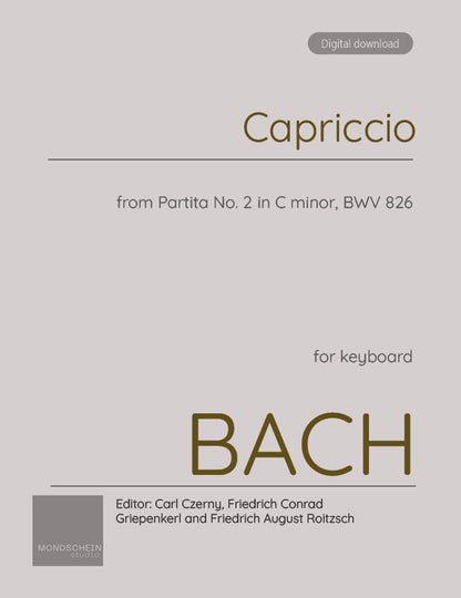 Bach - Capriccio from Partita No. 2 in C minor BWV 826 (PDF Sheet Music / Digital Download)