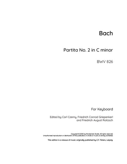 Bach - Partita No. 2 in C minor BWV 826 (PDF Sheet Music / Digital Download)