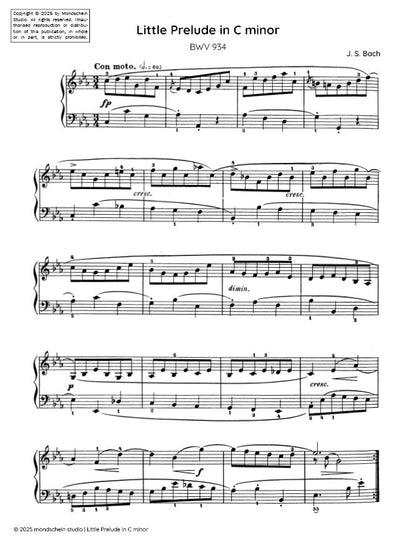 Bach - Little Prelude in C minor, BWV 934 (PDF Sheet Music / Digital Download)