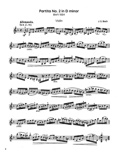 Bach - Partita No. 2 in D minor for Solo Violin, BWV 1004 (PDF Sheet Music / Digital Download)