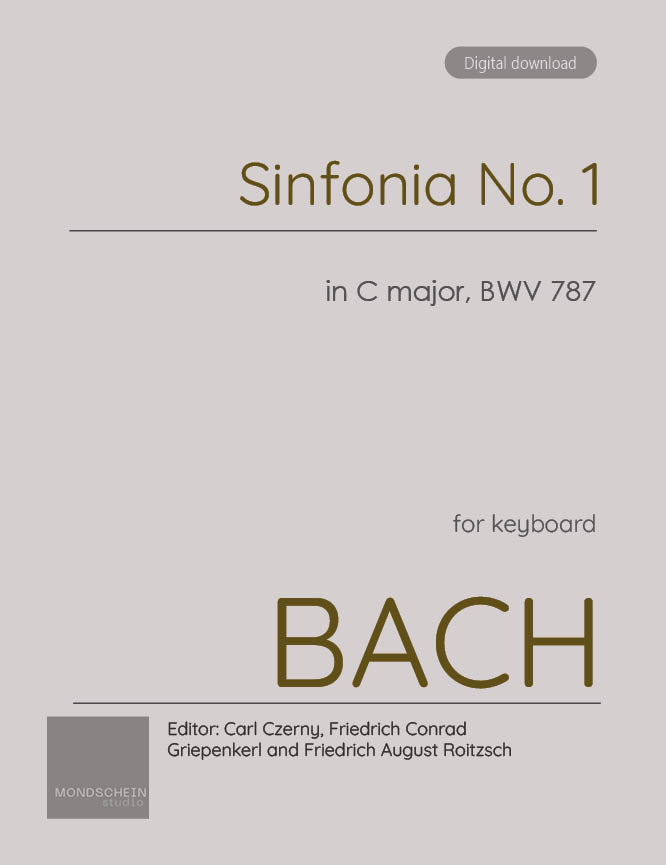 Bach - Sinfonia No. 1 in C major, BWV 787 (PDF Sheet Music / Digital Download)