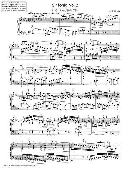 Bach - Sinfonia No. 2 in C minor, BWV 788 (PDF Sheet Music / Digital Download)