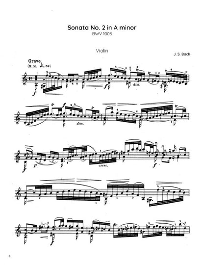 Bach - Sonata No. 2 in A minor for Solo Violin, BWV 1003 (PDF Sheet Music / Digital Download)