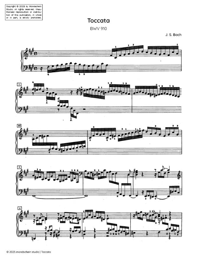 Bach - Toccata in F-sharp minor, BWV 910 (PDF Sheet Music / Digital Download)
