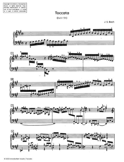 Bach - Toccata in F-sharp minor, BWV 910 (PDF Sheet Music / Digital Download)