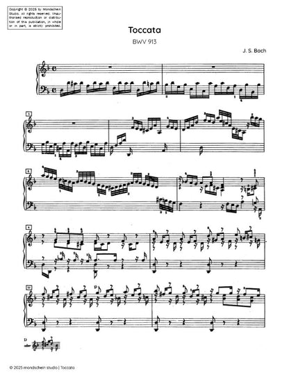 Bach - Toccata in D minor, BWV 913 (PDF Sheet Music / Digital Download)