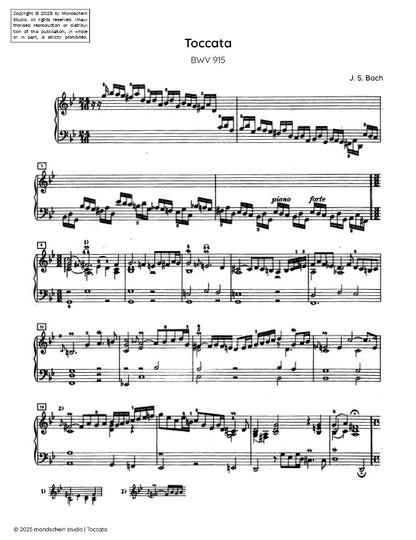 Bach - Toccata in G minor, BWV 915 (PDF Sheet Music / Digital Download)