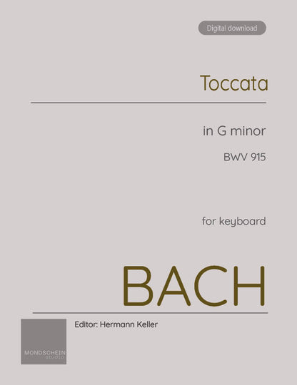Bach - Toccata in G minor, BWV 915 (PDF Sheet Music / Digital Download)