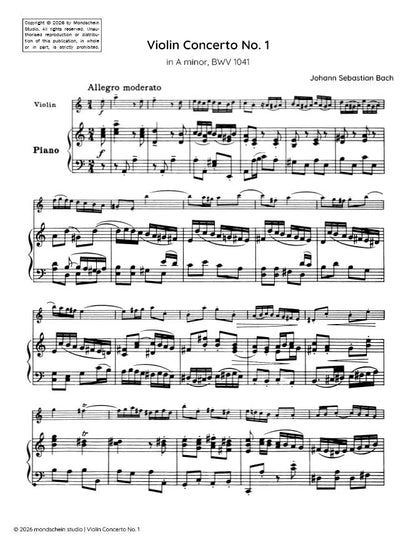 Bach - Violin Concerto No. 1 in A minor, BWV 1041 (PDF Sheet Music / Digital Download)