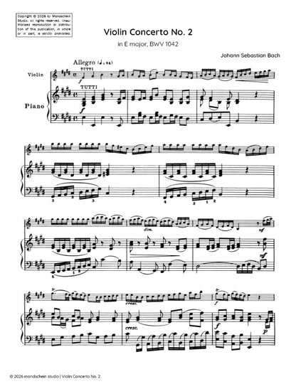 Bach - Violin Concerto No. 2 in E major, BWV 1042 (PDF Sheet Music / Digital Download)