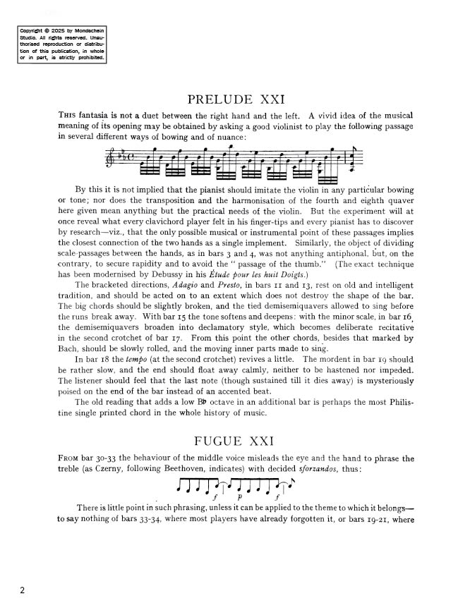 Bach - The Well-Tempered Clavier, Book I - No. 21 in B-flat major, BWV 866 (PDF Sheet Music / Digital Download)