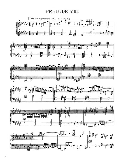 Bach - The Well-Tempered Clavier, Book I - No. 8 in E-flat minor, BWV 853 (PDF Sheet Music / Digital Download)