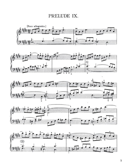 Bach - The Well-Tempered Clavier, Book I - No. 9 in E major, BWV 854 (PDF Sheet Music / Digital Download)