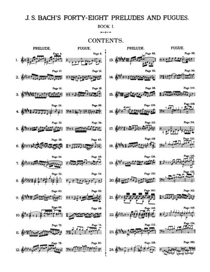 Bach - The Well-Tempered Clavier, Book I (PDF Sheet Music / Digital Download)