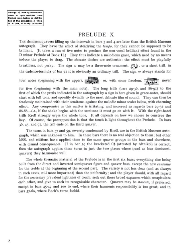 Bach - The Well-Tempered Clavier, Book II - No. 10 in E minor, BWV 879 (PDF Digital Download)