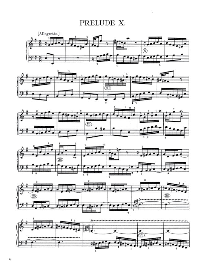 Bach - The Well-Tempered Clavier, Book II - No. 10 in E minor, BWV 879 (PDF Digital Download)