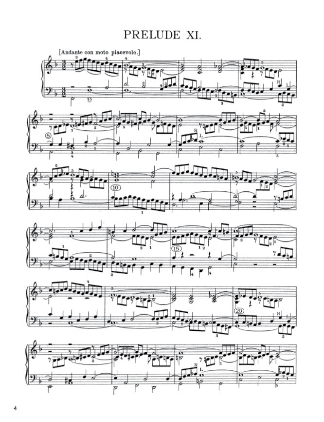 Bach - The Well-Tempered Clavier, Book II - No. 11 in F major, BWV 880 (PDF Digital Download)