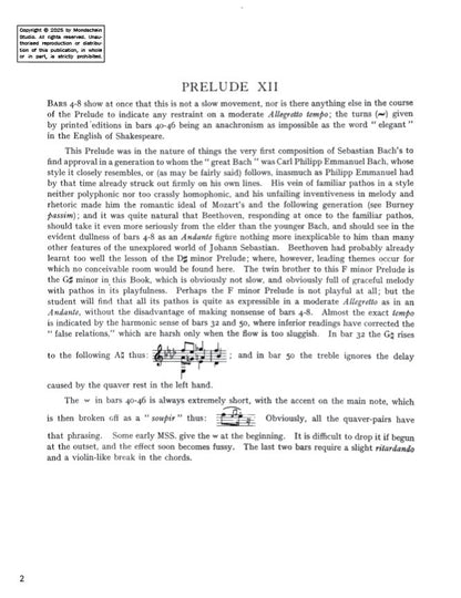 Bach - The Well-Tempered Clavier, Book II - No. 12 in F minor, BWV 881 (PDF Digital Download)