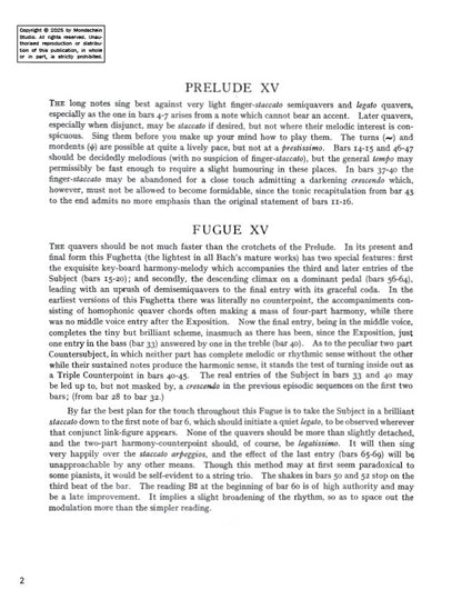 Bach - The Well-Tempered Clavier, Book II - No. 15 in G major, BWV 884 (PDF Digital Download)