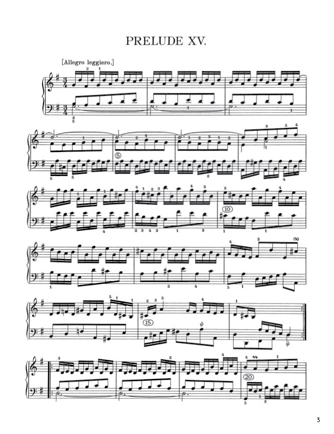 Bach - The Well-Tempered Clavier, Book II - No. 15 in G major, BWV 884 (PDF Digital Download)