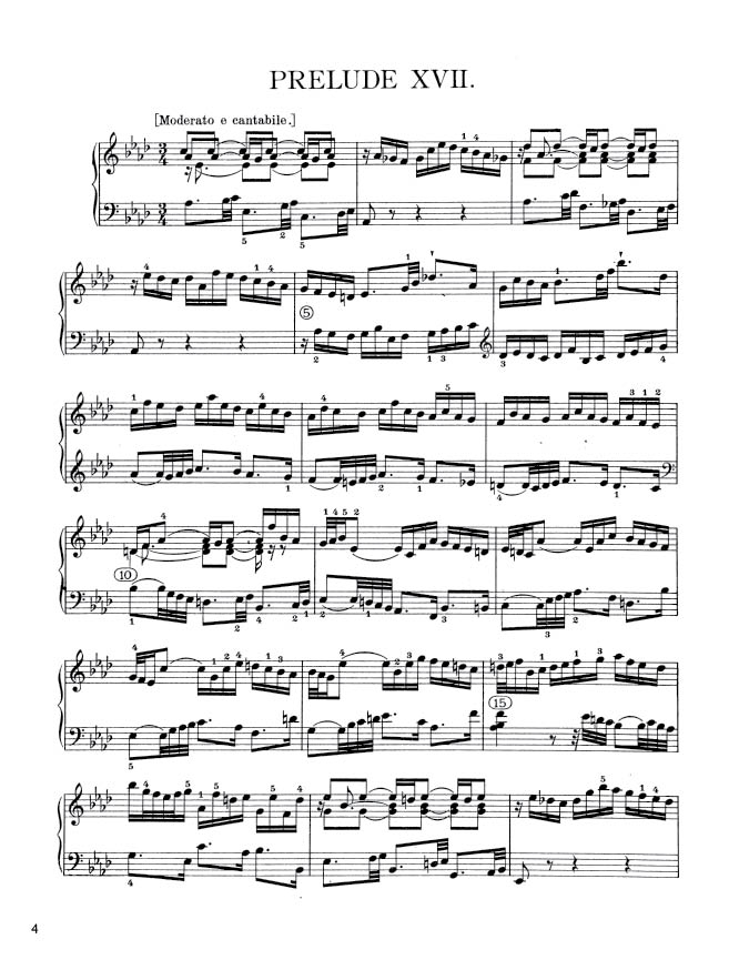 Bach - The Well-Tempered Clavier, Book II - No. 17 in A-flat major, BWV 886 (PDF Digital Download)