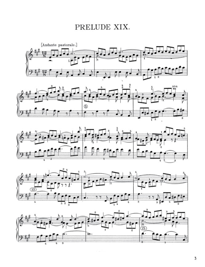 Bach - The Well-Tempered Clavier, Book II - No. 19 in A major, BWV 888 (PDF Digital Download)