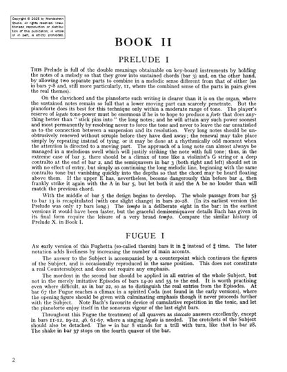 Bach - The Well-Tempered Clavier, Book II - No. 1 in C major, BWV 870 (PDF Digital Download)