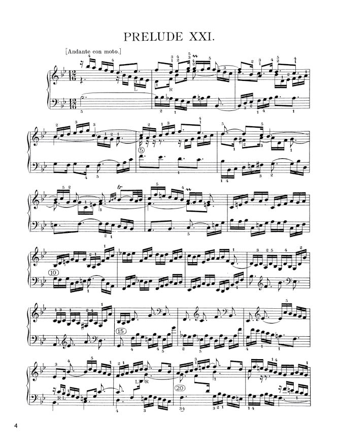 Bach - The Well-Tempered Clavier, Book II - No. 21 in B-flat major, BWV 890 (PDF Digital Download)