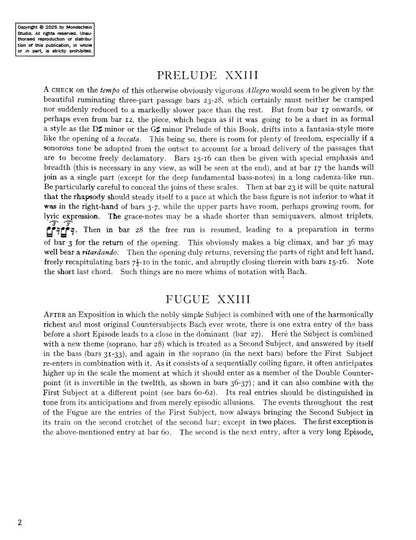 Bach - The Well-Tempered Clavier, Book II - No. 23 in B major, BWV 892 (PDF Digital Download)