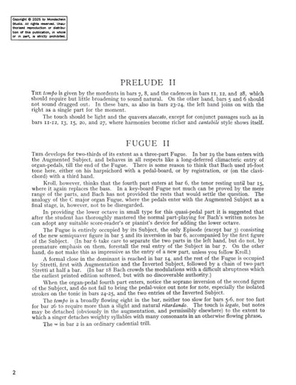 Bach - The Well-Tempered Clavier, Book II - No. 2 in C minor, BWV 871 (PDF Digital Download)