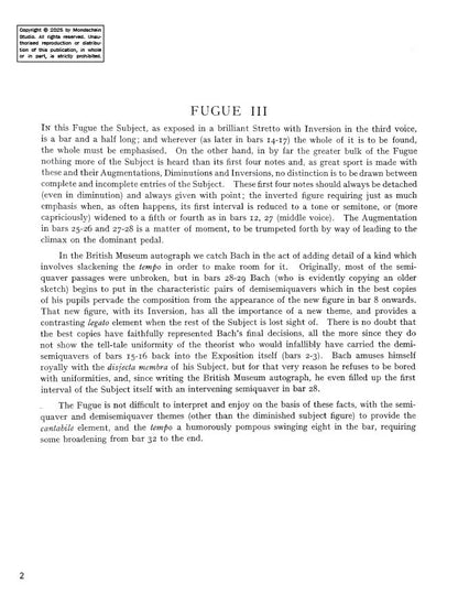 Bach - The Well-Tempered Clavier, Book II - No. 3 in C-sharp major, BWV 872 (PDF Digital Download)