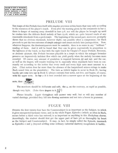 Bach - The Well-Tempered Clavier, Book II - No. 8 in D-sharp minor, BWV 877 (PDF Digital Download)
