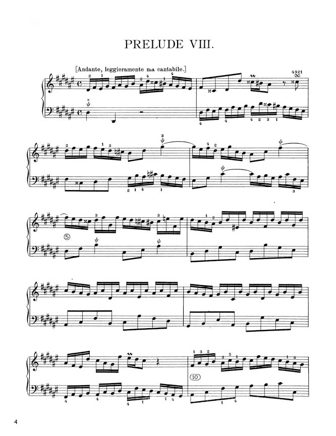 Bach - The Well-Tempered Clavier, Book II - No. 8 in D-sharp minor, BWV 877 (PDF Digital Download)