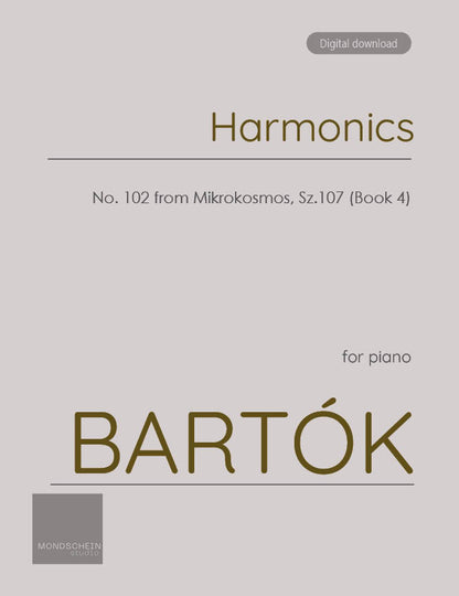 Bartók - Harmonics, Sz. 107 No. 102 (PDF Sheet Music / Digital Download)
