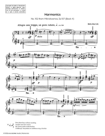 Bartók - Harmonics, Sz. 107 No. 102 (PDF Sheet Music / Digital Download)