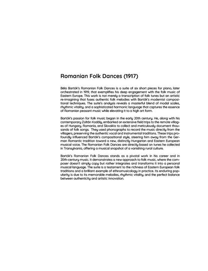 Bartók - Romanian Folk Dances, Sz. 56 (PDF Sheet Music / Digital Download)