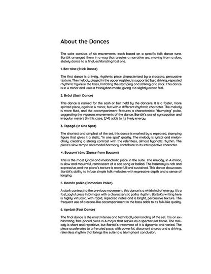 Bartók - Romanian Folk Dances, Sz. 56 (PDF Sheet Music / Digital Download)