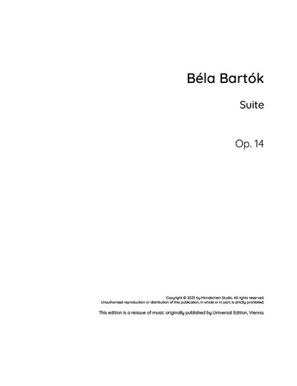 Bartók - Suite, Op. 14 (PDF Sheet Music / Digital Download)