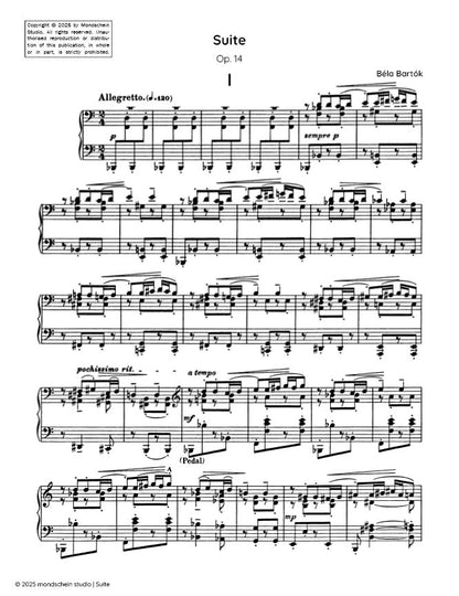 Bartók - Suite, Op. 14 (PDF Sheet Music / Digital Download)