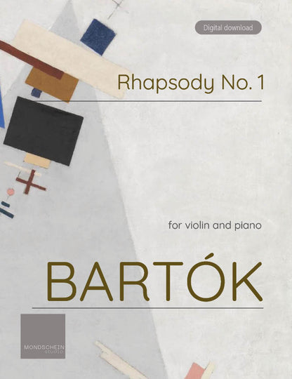 Bartók - Rhapsody No. 1 for Violin and Piano (PDF Digital Download)
