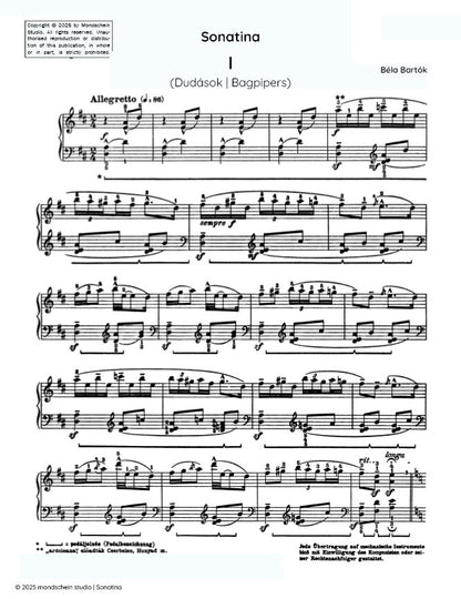 Bartók - Sonatina, Sz. 55 (PDF Sheet Music / Digital Download)